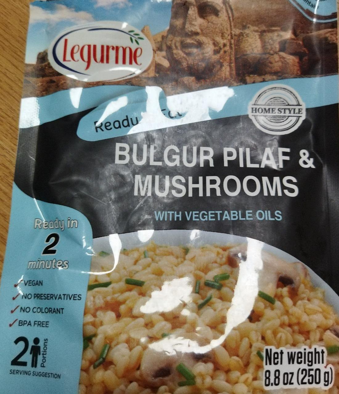 Fotografie - Bulgur pilaf & mushrooms with vegetable oils Legurme