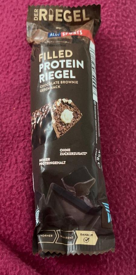 Fotografie - Filled Protein Riegel Chocolate Brownie Aldi Sports