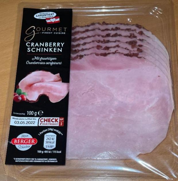 Fotografie - gourmet cranberry schinken 100g