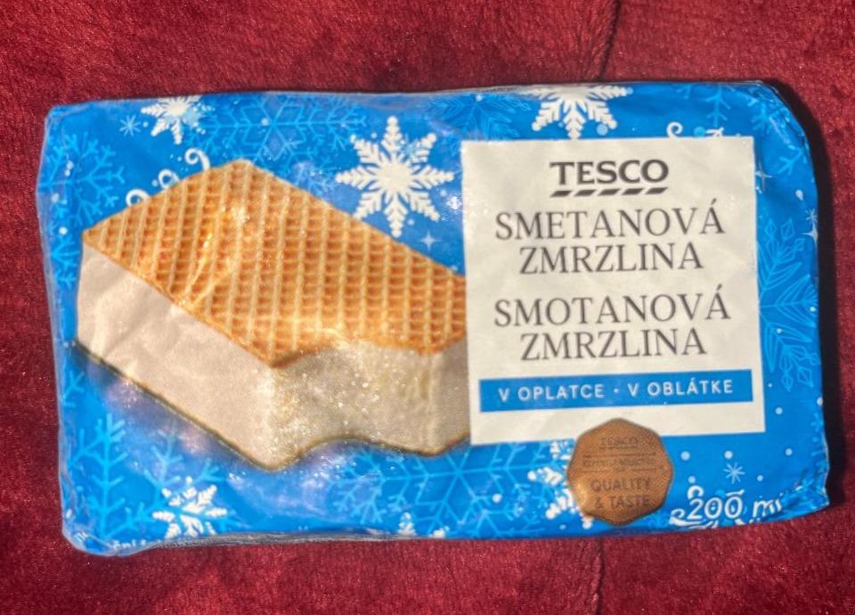 Fotografie - Smotanová zmrzlina v oblátke Tesco