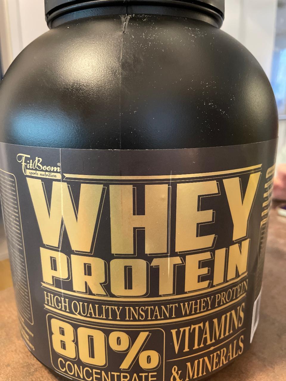 Fotografie - Whey Protein 80% concentrate Banana flavour FitBoom