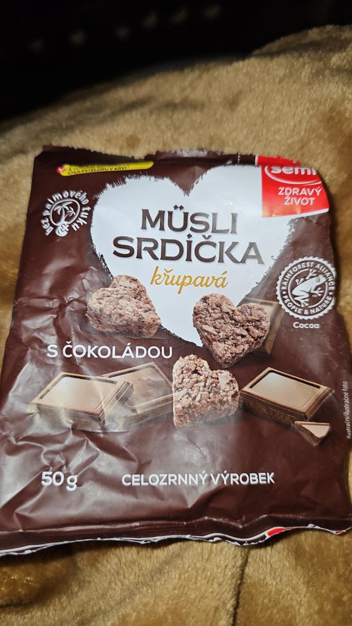 Fotografie - Müsli srdiečka chrumkavé s čokoládou Semix