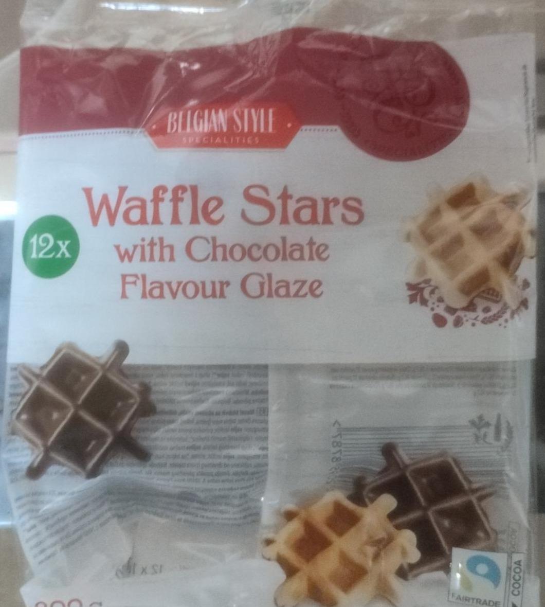 Fotografie - Waffle Stars with Chocolate Flavour Glaze Belgian Style