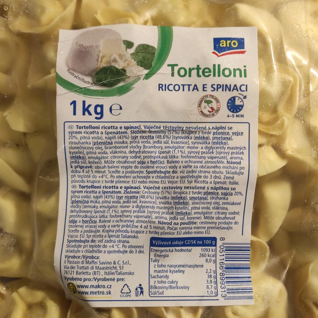 Fotografie - Tortelloni Ricotta e Spinach Aro