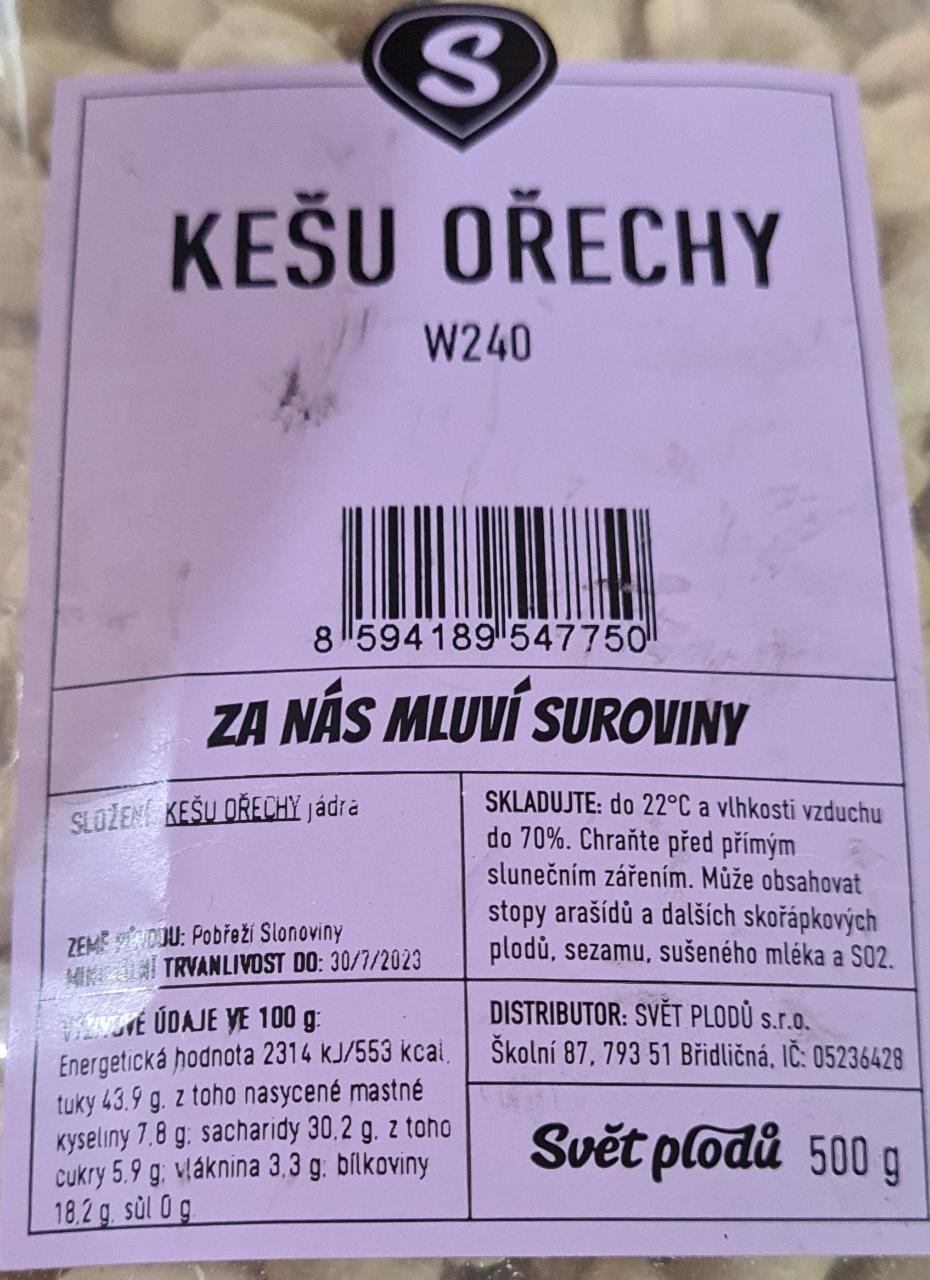 Fotografie - Kešu Orechy W240 Svet plodu