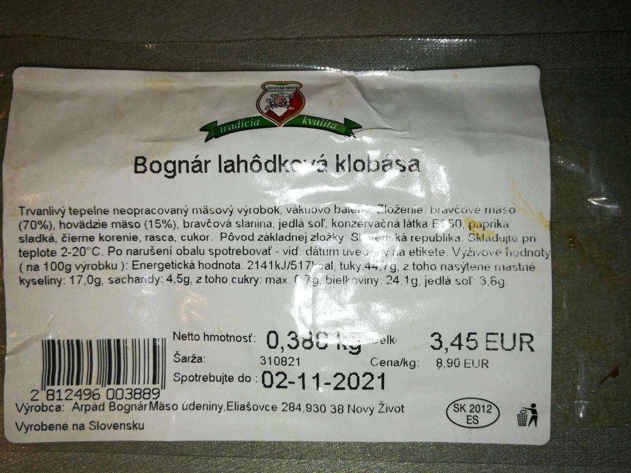 Fotografie - bognar lahodkova klobasa