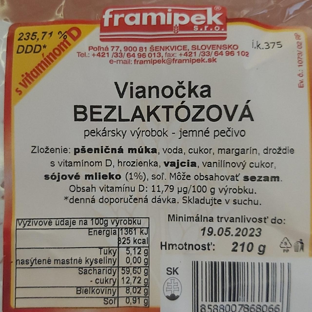 Fotografie - Vianočka bezlaktózová Framipek