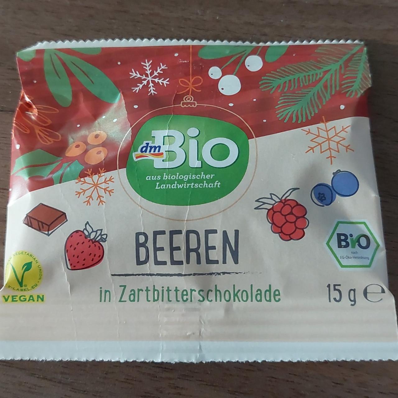 Fotografie - Beeren in Zartbitterschokolade dmBio