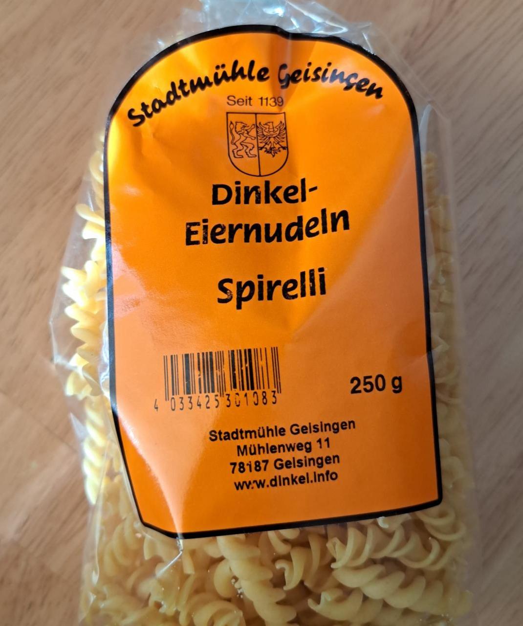 Fotografie - Dinkel-Eiernudeln Spirelli Stadtmühle Geisingen