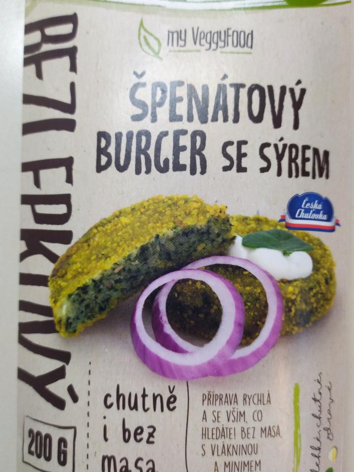 Fotografie - špenátový burger so syrom my VeggyFood