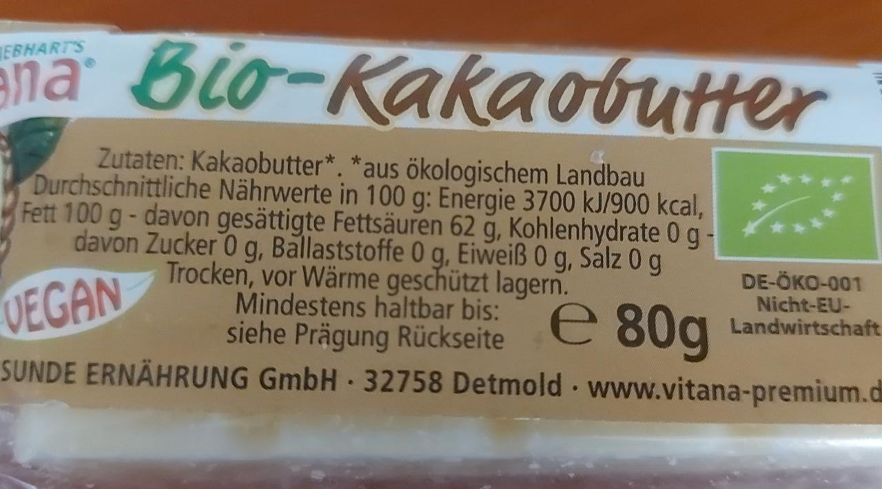 Fotografie - VITANA Bio-kakaobutter