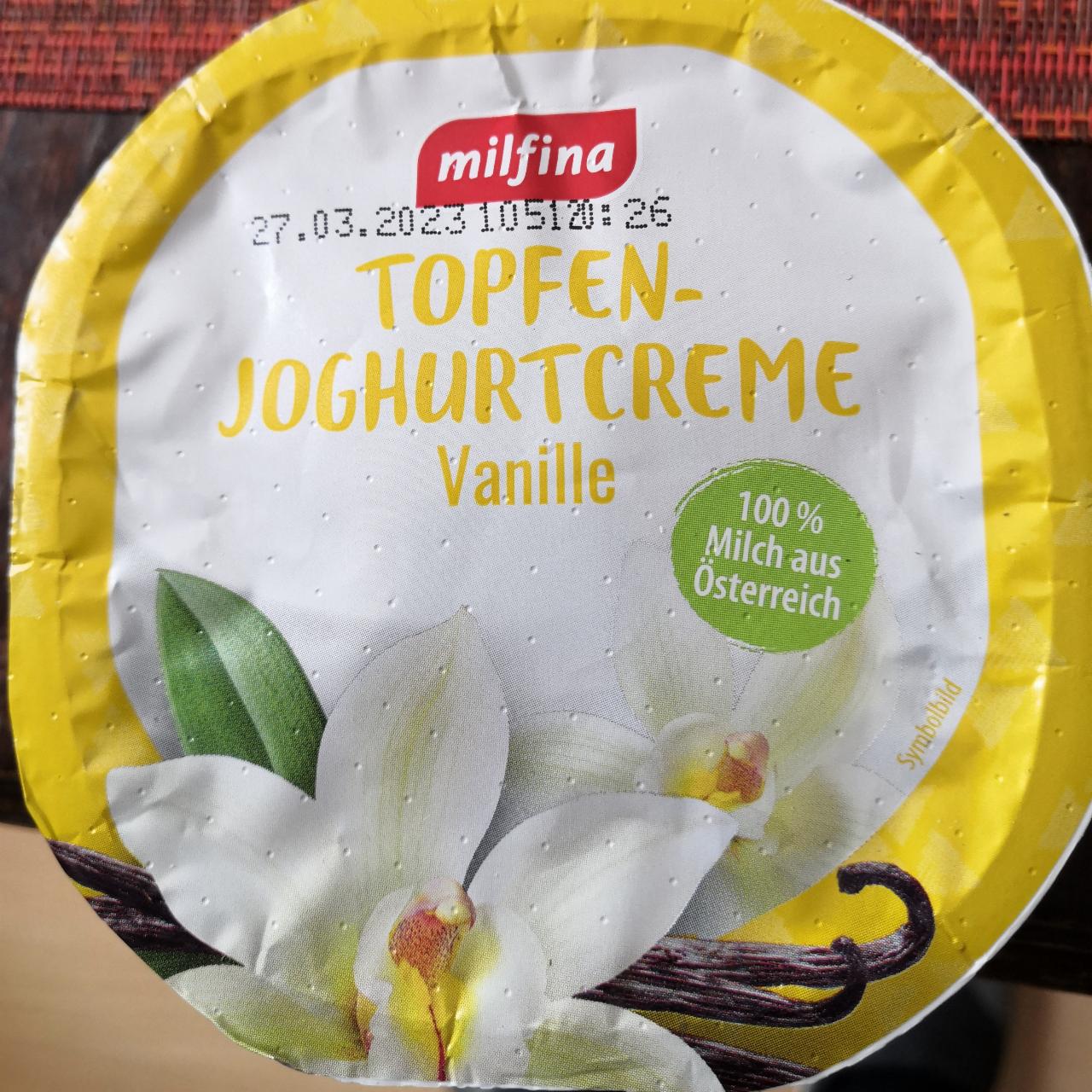 Fotografie - Topfen-Joghurtcreme Vanille Milfina