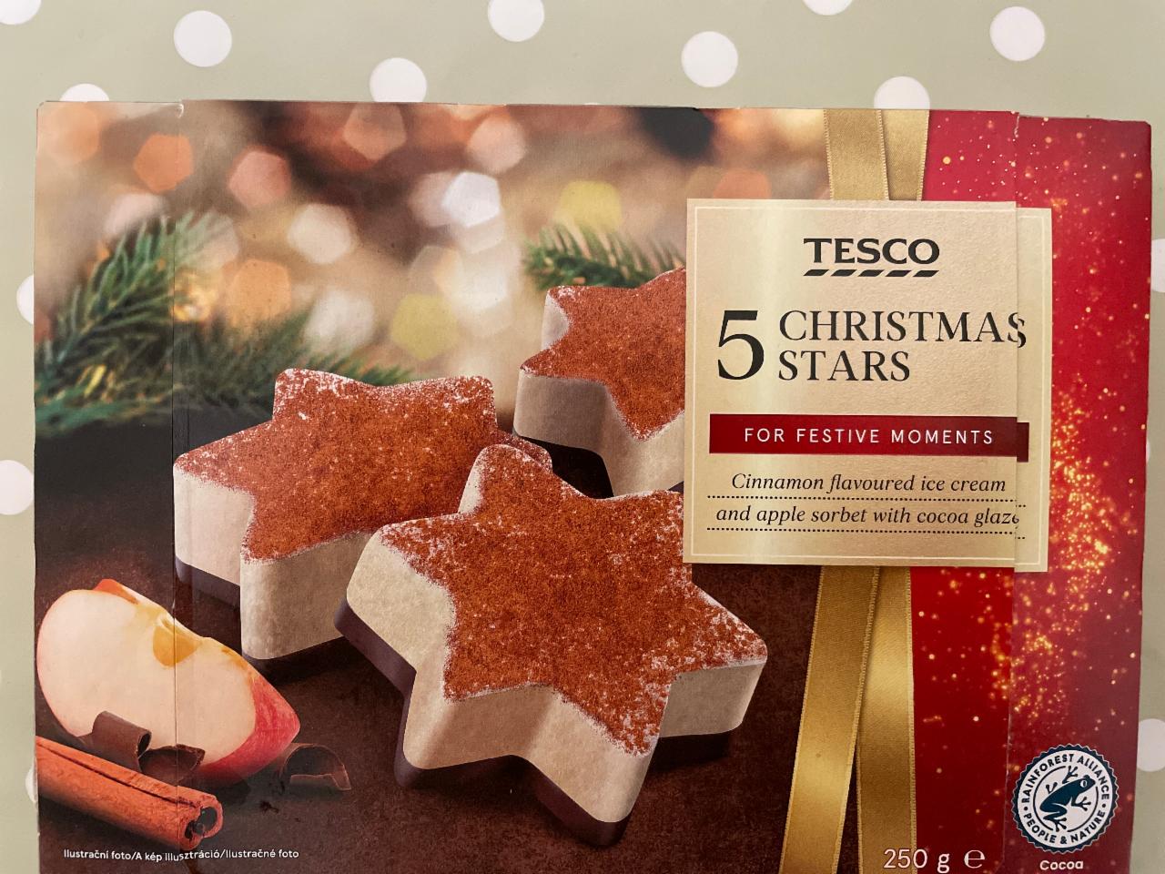 Fotografie - Tesco 5 christmas stars for festive moment cinnamon and apple