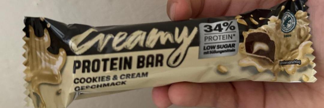Fotografie - Creamy protein bar cookies & cream geschmack