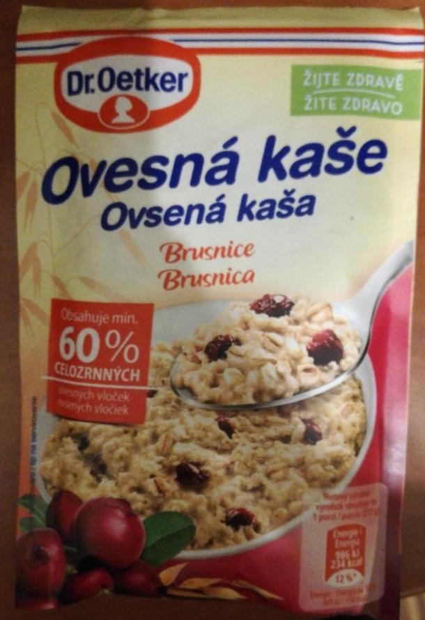 Fotografie - Ovsená kaša brusnica Dr.Oetker