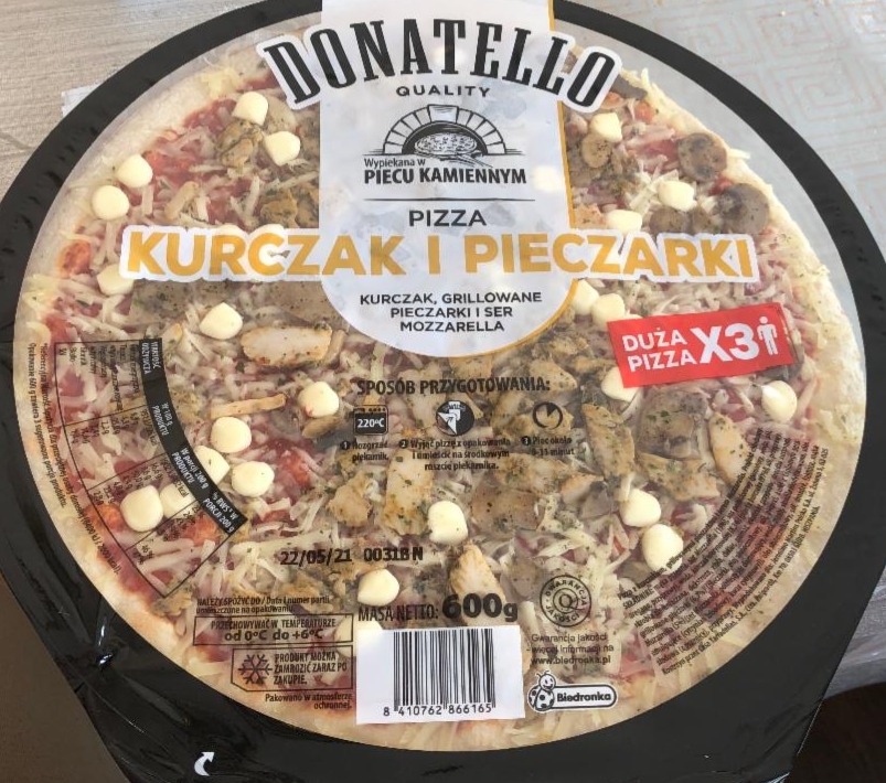 Fotografie - Pizza kurczak i pieczarki