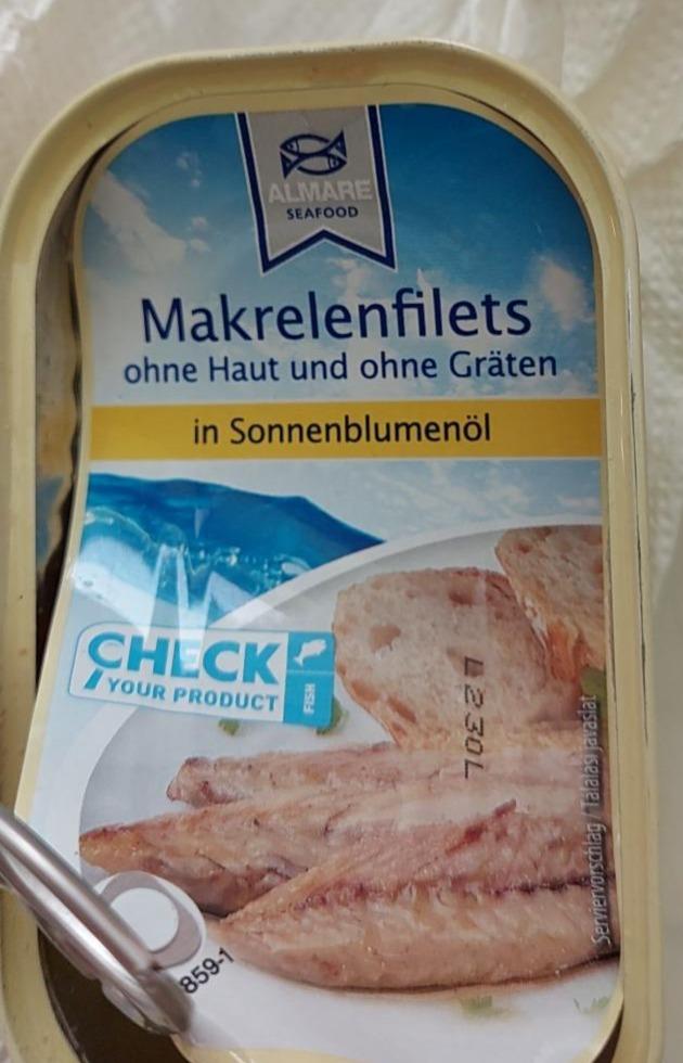 Fotografie - makrelenfilets in sonnenblumenöl Almare Seafood