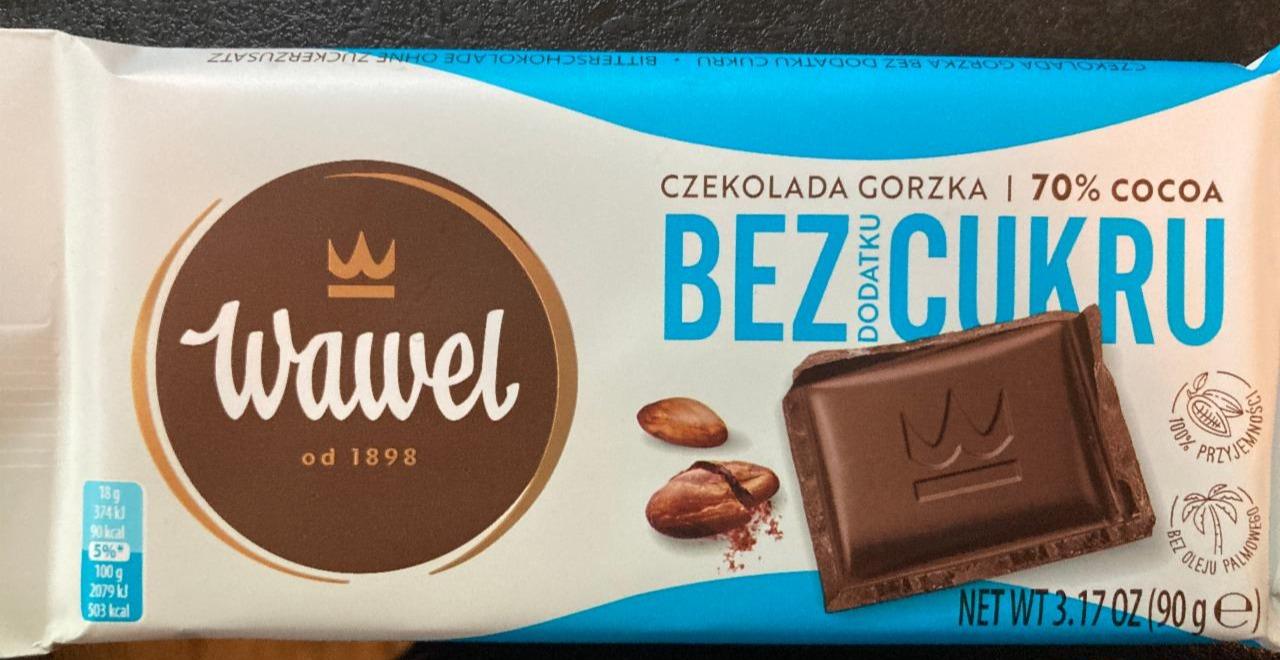 Fotografie - Gorzka 70% cocoa bez dodatku cukru 100% smaku Wawel