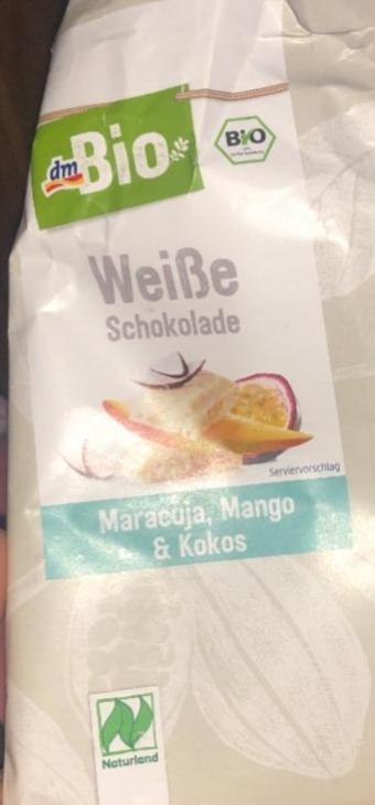 Fotografie - Weise schokolade Maracuja, mango & kokos (biela čokoláda) dmBio