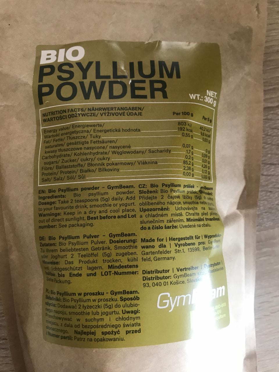 Fotografie - Bio Psyllium Powder GymBeam