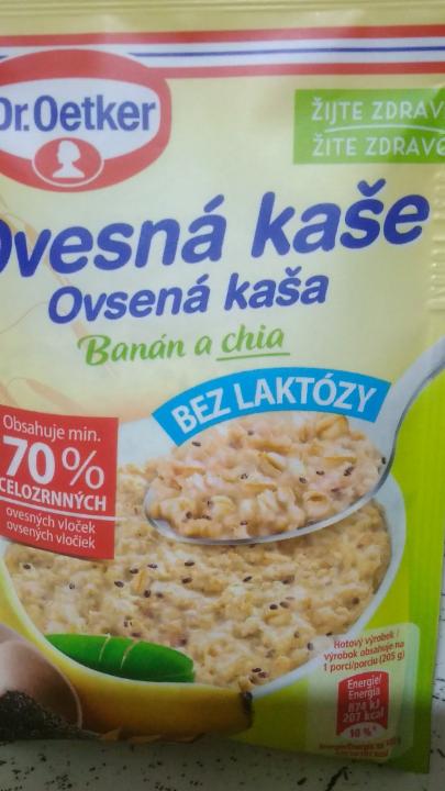 Fotografie - ovesná kaše banán a chia hotová Dr. Oetker