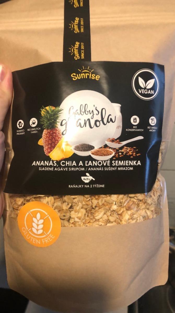 Fotografie - Gabby's granola ananás, chia a ľanové semienka Vegan