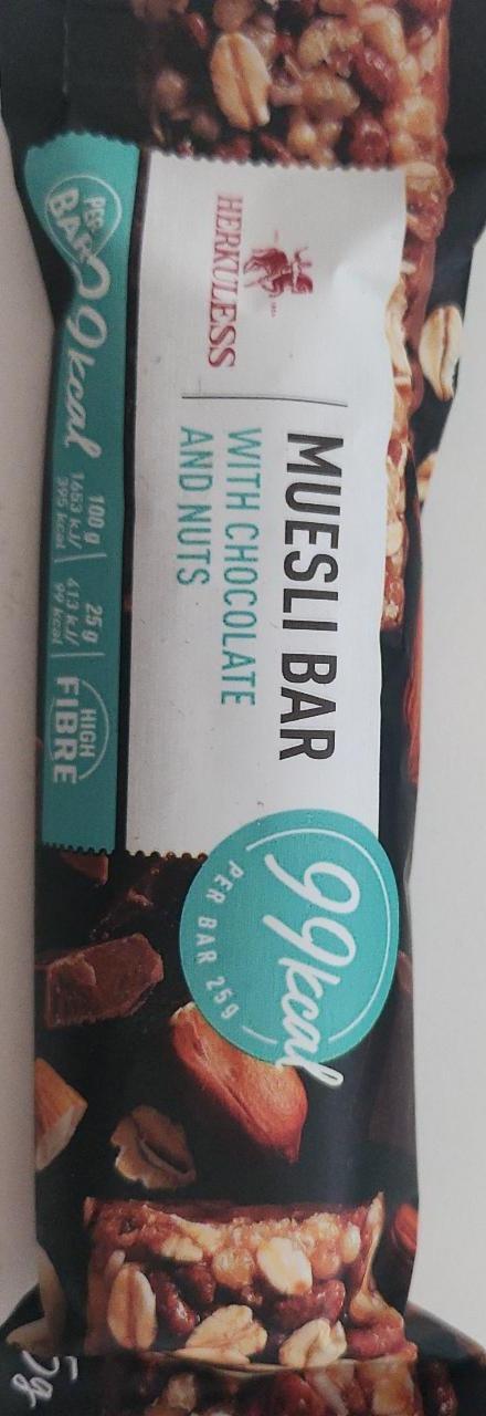 Fotografie - Muesli Bar with chocolate and nuts Herkuless