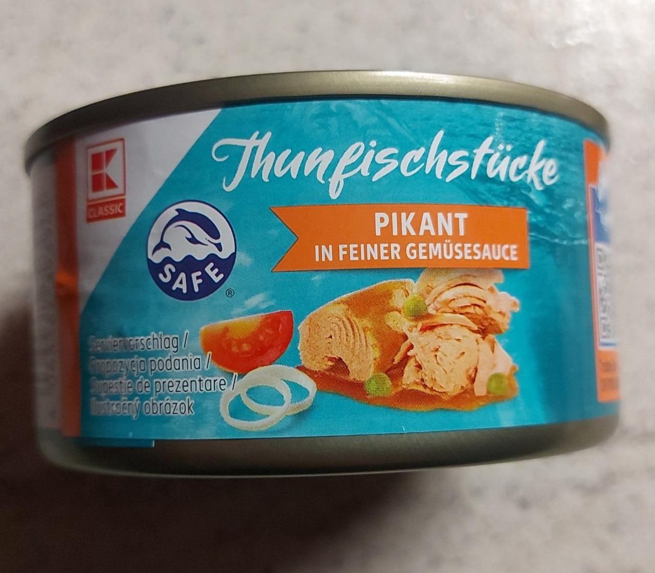 Thunfischstücke pikant in feiner gemüsesauce K-Classic - kalórie, kJ a ...