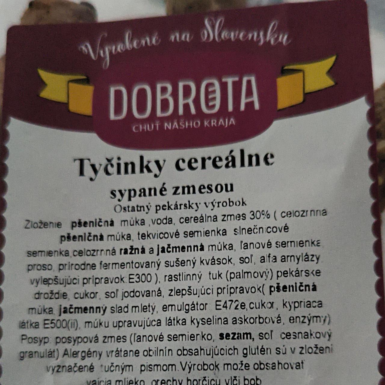 Fotografie - Tyčinky cereálne Dobrota