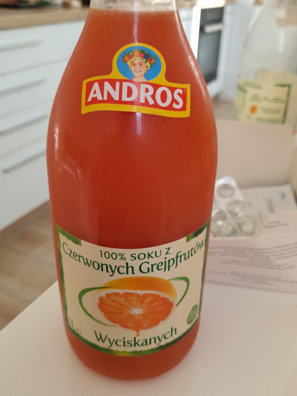Fotografie - 100% soku z czerwonych grejpfrutow Andros