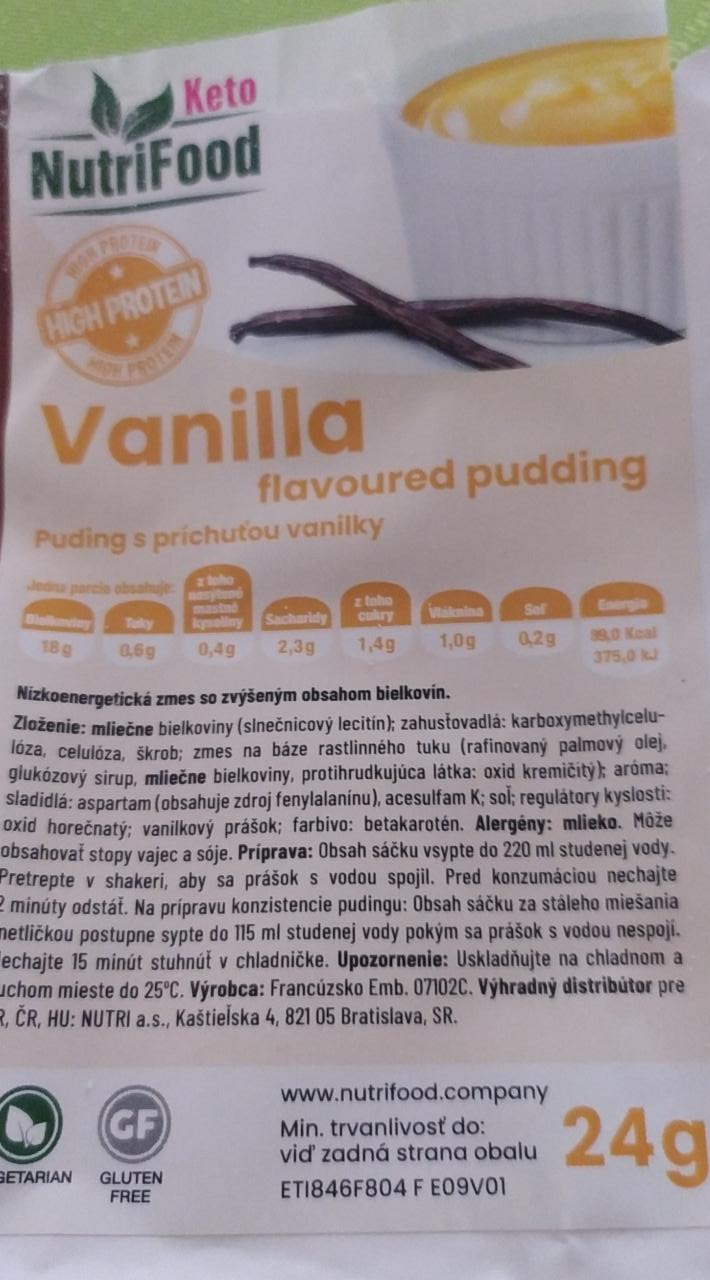 Fotografie - puding s príchuťou vanilky keto nutrifood
