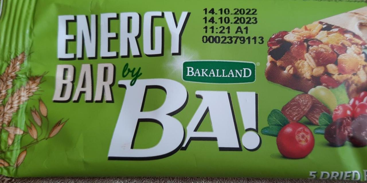 Fotografie - BA! Energy bar 5 dried fruit Bakalland