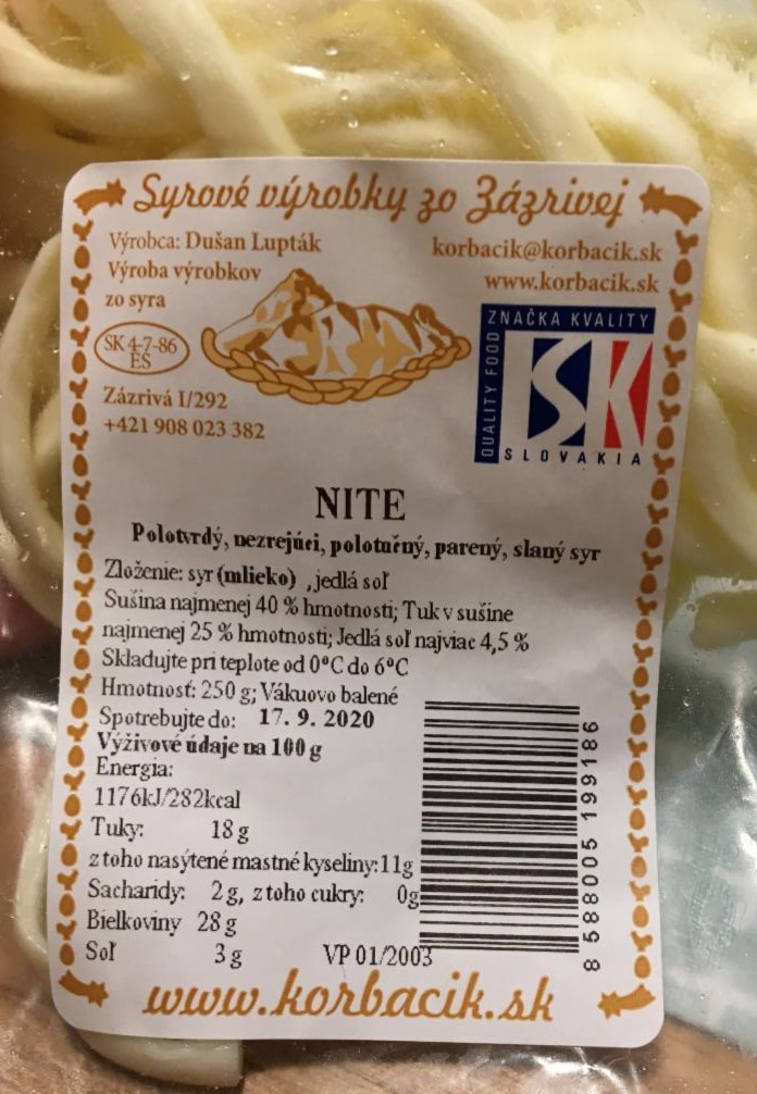Fotografie - Nitě sýrové výrobky ze Zázrivé