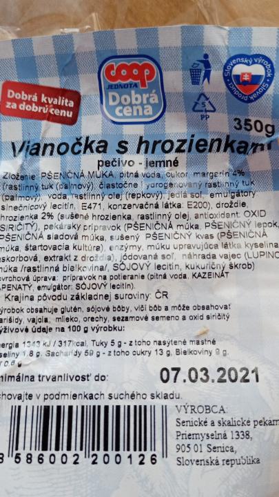 Fotografie - Vianočka s hrozienkami COOP