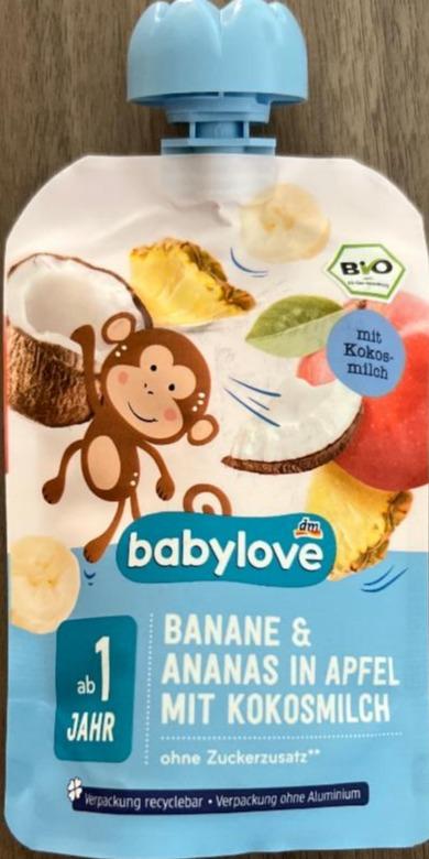 Fotografie - Bio Banane & Ananas in Apfel mit Kokosmilch Babylove