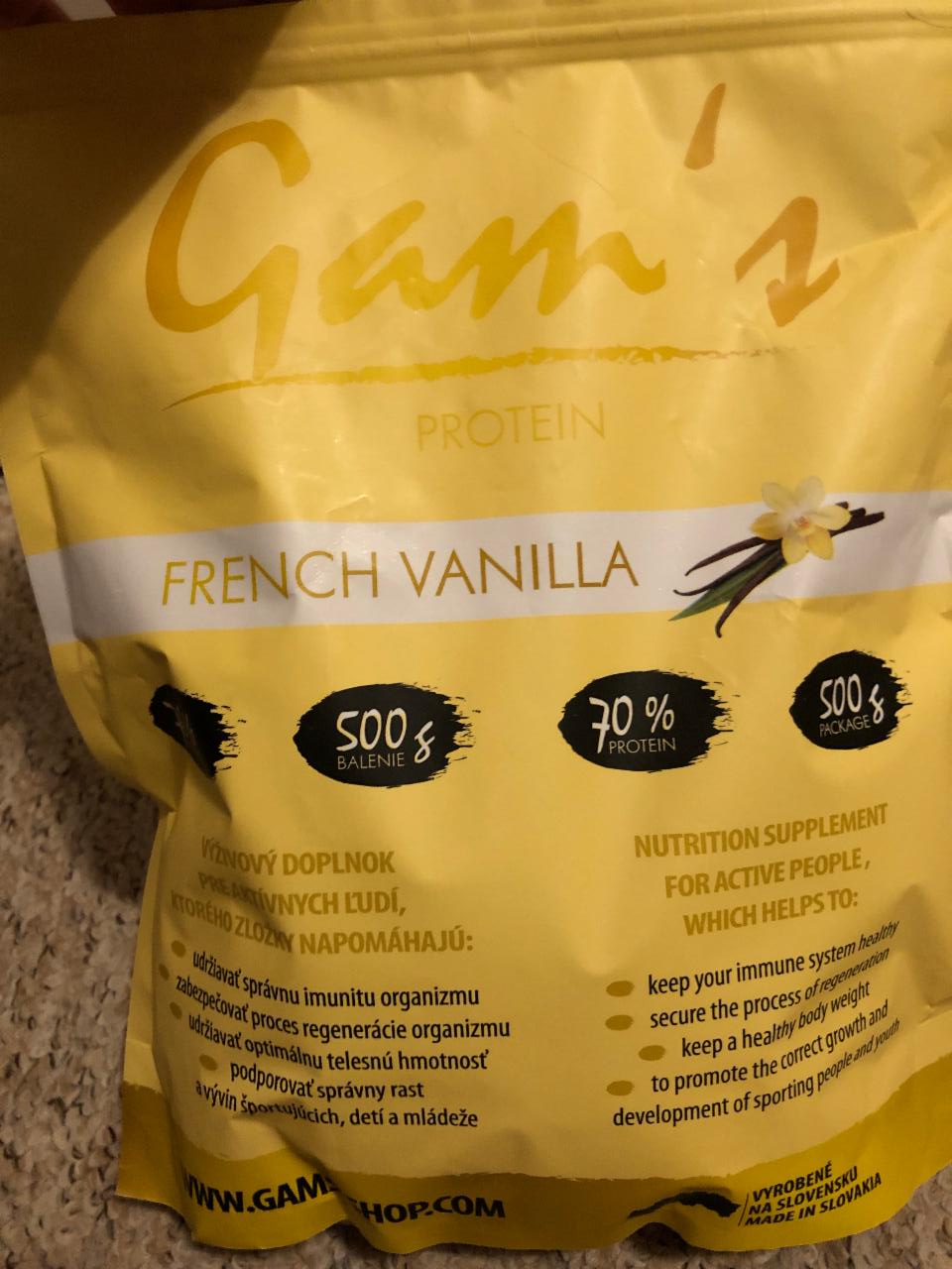 Fotografie - gams protein french vanilla