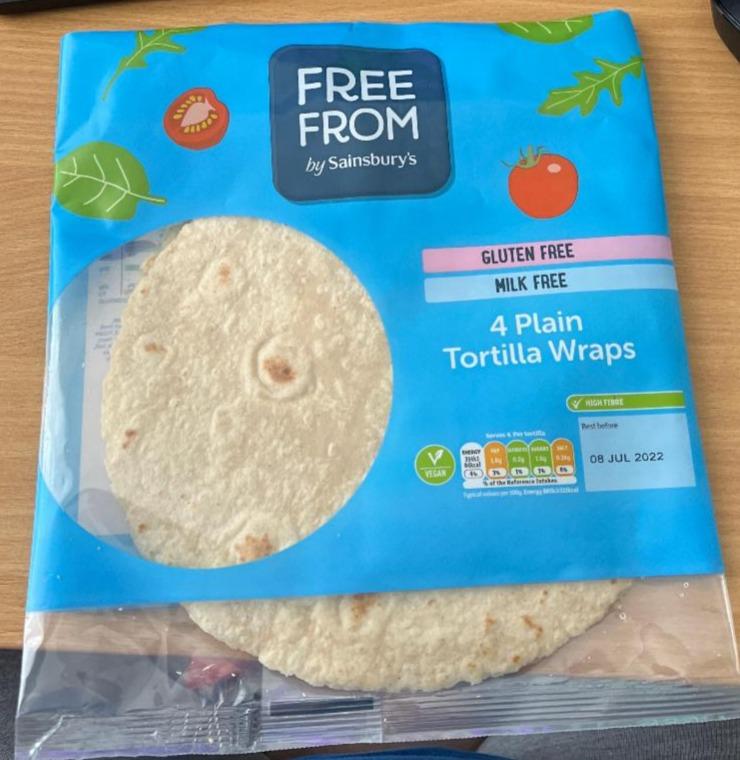 Fotografie - 4 Plain Tortilla wraps Free from by Sainsbury´s