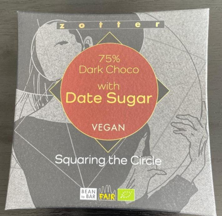 Fotografie - 75% Dark Choco with Date Sugar Zotter