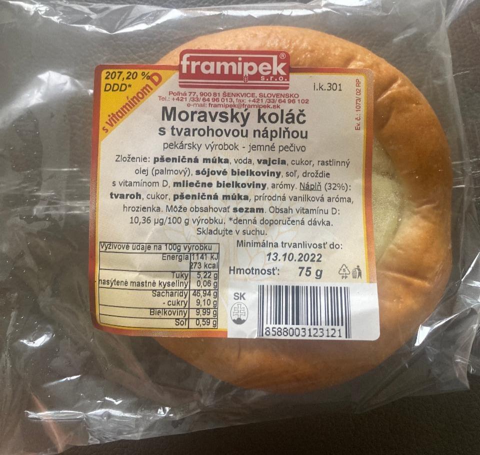 Fotografie - Moravský koláč s tvarohovou náplňou Framipek
