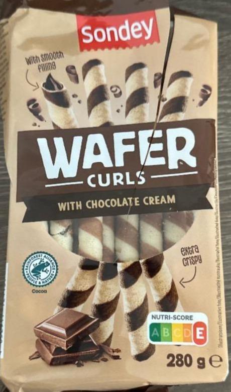 Fotografie - Wafer curls with chocolate cream Sondey