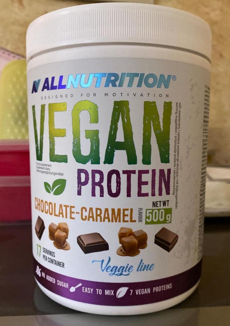 Fotografie - Vegan Protein Chocolate-Caramel flavour Allnutrition