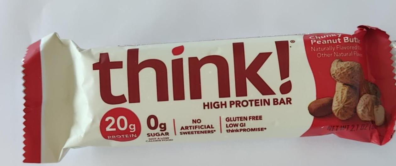 Fotografie - High Protein Bar Chunky Peanut Butter think!