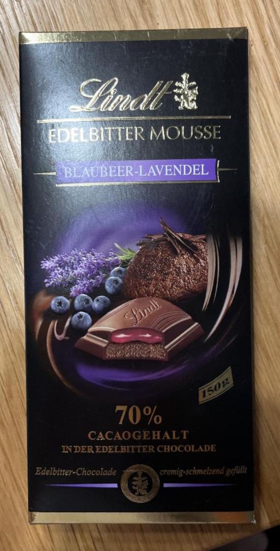 Fotografie - Lindt Edelbitter Mousse 70% Blaubeer-Lavendel