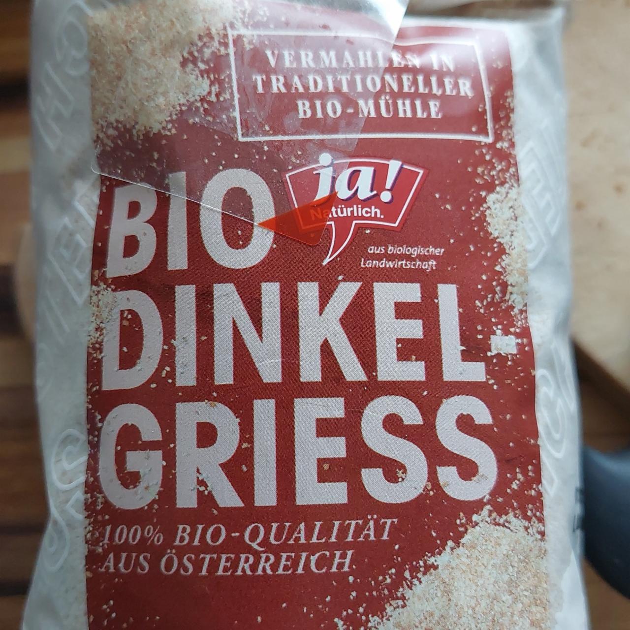 Fotografie - Bio Dinkel-Griess ja! Natürlich.