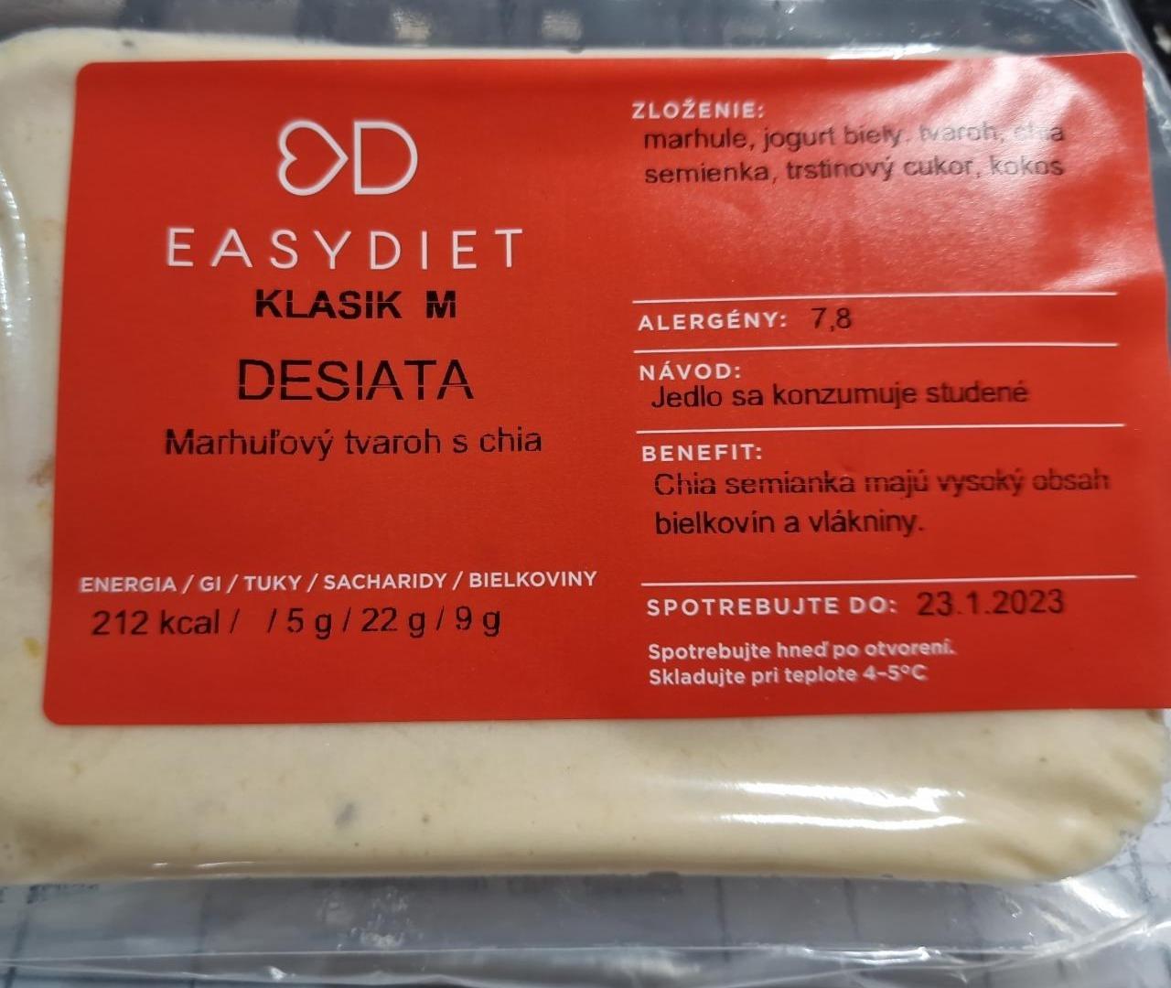 Fotografie - Marhuľový tvaroh s chia EasyDiet