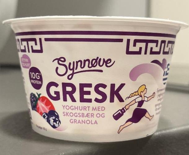 Fotografie - Gresk yoghurt med skogsbær og granola Synnøve