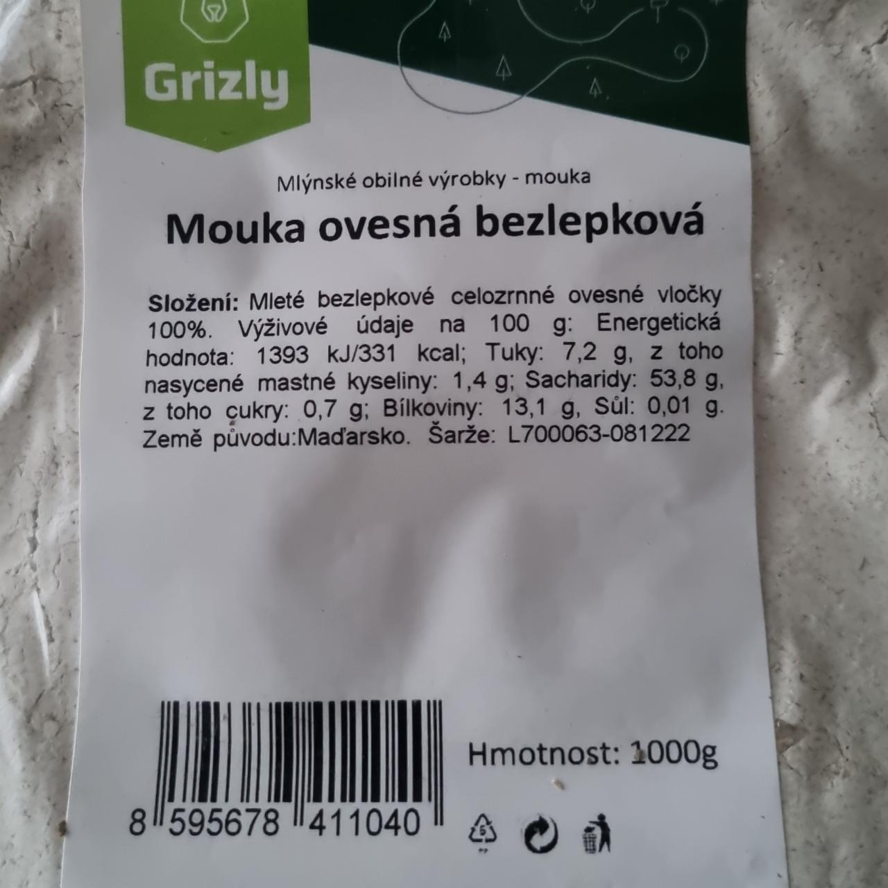 Fotografie - Mouka ovesná bezlepková Grizly