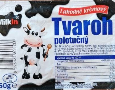 Fotografie - Tvaroh polotučný lahodně krémový Milkin