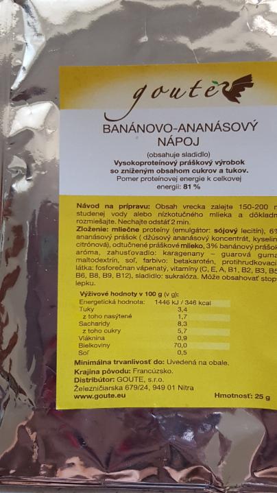 Fotografie - Goute bananovo-ananasovy napoj