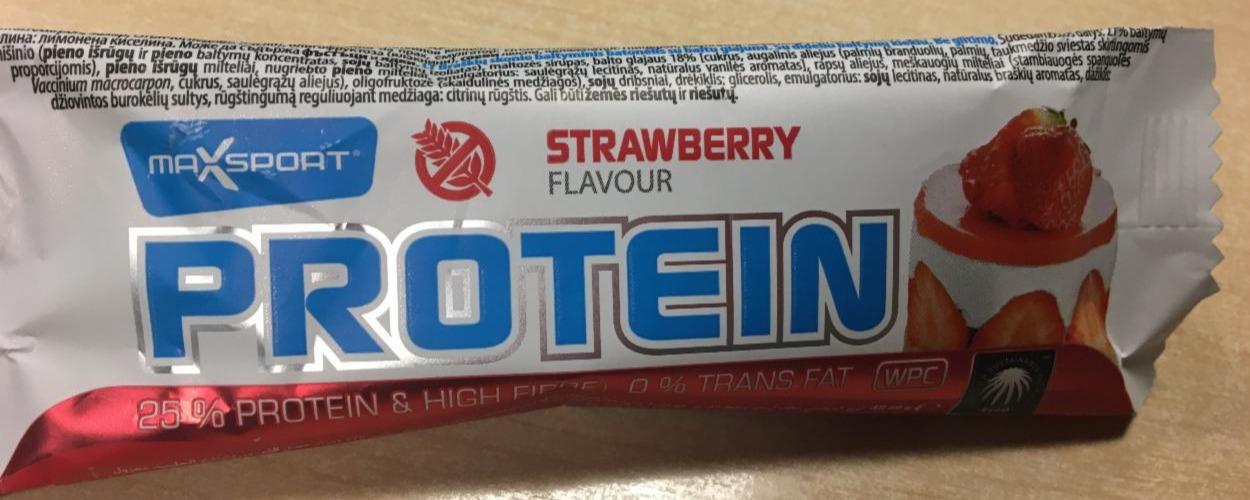 Fotografie - Protein bar Strawberry flavour MaxSport